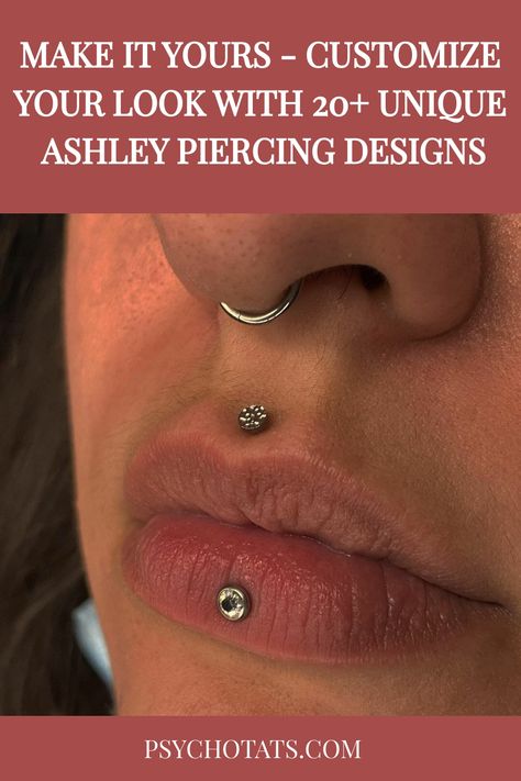 Ashley Piercing Ashley And Medusa Piercing, Ashley Piercing Jewelry, Ashley Piercing, Vertical Labret Piercing, Piercing Aftercare, Medusa Piercing, Labret Piercing, Receding Gums, Labret Studs