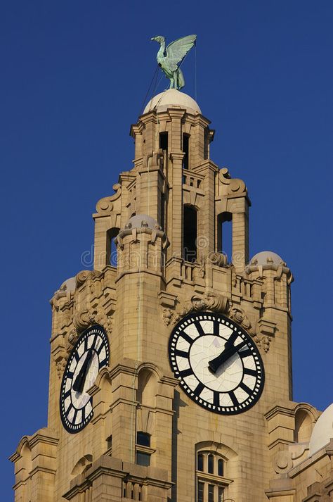 Liverpool Architecture, Zine Project, Liver Bird, Liverpool Tattoo, Liver Building, Clock Drawings, Pick Art, Realistic Tattoo Sleeve, Outdoor Clock