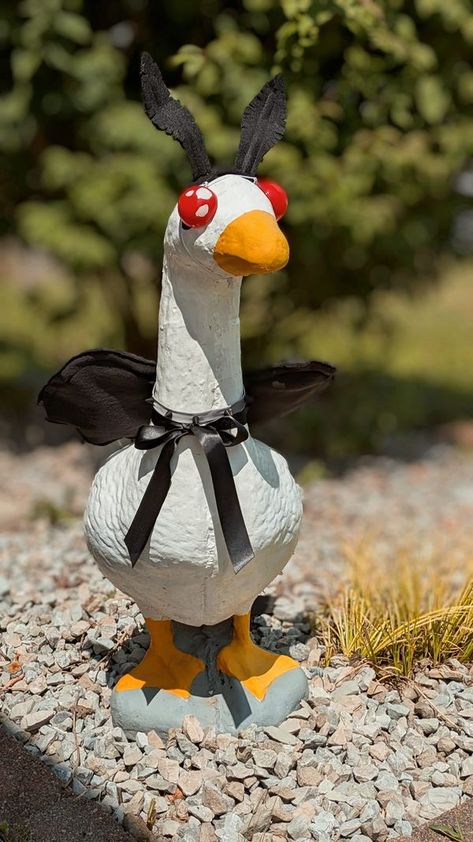 Porch Goose Club of America | Mothman is real and he's at my front door | Facebook Goose Costume, Porch Goose, Goose Clothes, Apartment Decor Inspiration, Petunias, Decor Inspiration, Front Door, Porch, Drawings