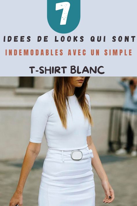 Le blanc règne en maître pour l'été 2024: simple, épuré, absolument chic. Prenez exemple sur le style de Camille Charrière, parfait en jupe midi et t-shirt blancs. Astuce mode: une ceinture pour accentuer la taille amplifie l'élégance. Et pourquoi pas une manucure noire pour un contraste saisissant? 

#ModeÉté2024 #TendanceBlanche #StyleMonochrome #AstuceDeStyle Chic White Cotton T-shirt, Versatile White T-shirt For Everyday, Versatile Stretch White T-shirt, Tee Shirt Blanc Large, White Stretch Modern T-shirt, Short Blanc, Quoi Porter, Total Look, Porter