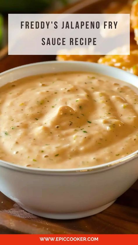 Freddy's Jalapeno Fry Sauce – Epic Cooker Spicy Fry Sauce, Freddys Fry Sauce Recipe, Burger Sauces Recipe, Jalapeno Sauce, Salsa Sauce, Homemade Sauce Recipes, Dipping Sauces Recipes, Condiment Recipes, Fry Sauce