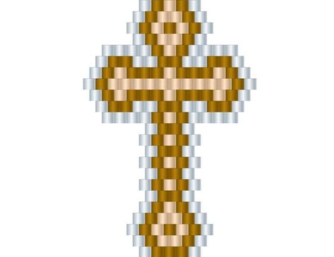 Free Christian Cross 1 Earring brick stitch bead pattern color chart, labeled color chart, letter chart, and bead count. Single Bead, Beaded Cross, Brick Stitch Pattern, Beading Techniques, Christian Cross, Beaded Animals, Beaded Bracelets Diy, Beaded Ornaments, Seed Bead Bracelets