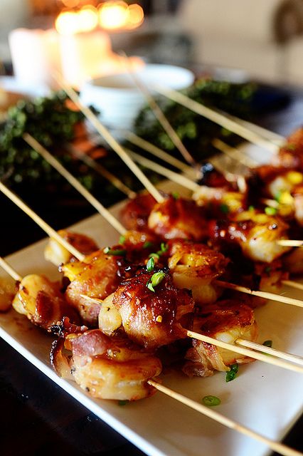 Pioneer Woman Shrimp, Pineapple Teriyaki, Teriyaki Shrimp, Bacon Wrapped Shrimp, Shrimp Skewers, Appetizer Ideas, Easy Party Food, Party Appetizer, Shrimp Recipe