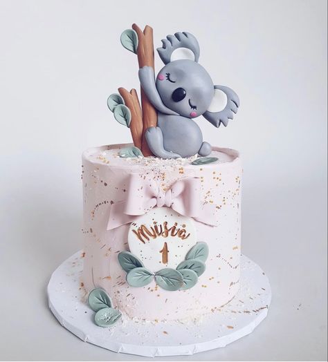 1st Birthday Cake Ideas, First Birthday Cake Ideas, Koala Cake, Koala Party, Baby 1st Birthday Cake, Jungle Cakes, Jungle Theme Cakes, 1st Bday Cake, Baby Boy Birthday Cake