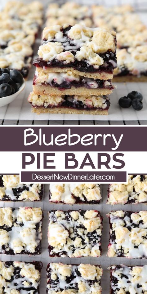 Blueberry Pie Filling Recipes, Pie Filling Desserts, Berry Pie Filling, Blueberry Crumb Bars, Blueberry Pie Bars, Blueberry Desserts Recipes, Blueberry Crumble Bars, Buttery Sugar Cookies, Sweet Glaze