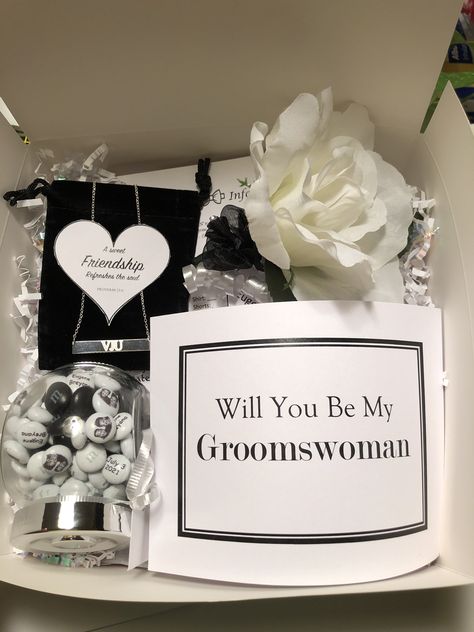 Groomswoman Proposal, Grooms Woman, Groom Proposal, Groomsmen Proposal, Proposal Box, Future Wedding Plans, Bridesmaid Proposal Box, Fall Wedding Colors, Wedding Time