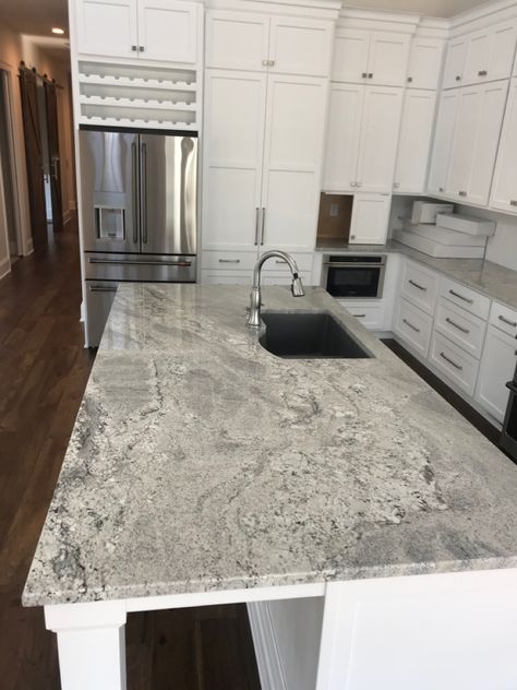 Himalaya White Granite Countertops, Granite Island Countertops, Himalayan White Granite Countertops, Quartz Kitchen Countertops White Cabinet, Himalayan White Granite, Thunder White Granite Countertops, Salinas White Granite, River White Granite Kitchen, River White Granite Countertops