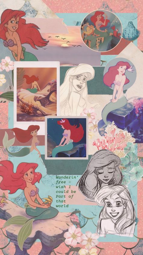 Ariel #thelittlemermaid #ariel #disneyprincess #disney #disneywallpaper #wallpaper #nostalgia #90s #mermaid #mermaidcore Disney Wallpaper Ariel, Disney Princess Ariel Wallpaper, Ariel Color Palette, Ariel Wallpaper Aesthetic, Ariel Collage, Mermaid Wallpaper Aesthetic, Disney Wallpaper Princess, The Little Mermaid Wallpaper, Aesthetic Ariel