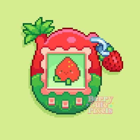 Another tamagotchi guy, the strawberry 🍓 #pixelart #pixelartaesthetic #tamagotchi #90s #90saesthetic #2000s #2000snostalgia #nostalgia #art #digitalart #stickersheet #stickershop #sticker #shopsmall #artshop #cute #cuteart #kawaii #discover #explore 2000s Pixel Art, Tamagotchi Pixel Art, 90’s Aesthetic, 2000s Nostalgia, Pixel Art Grid, Cute Little Drawings, Sticker Shop, Funky Art, Art Shop