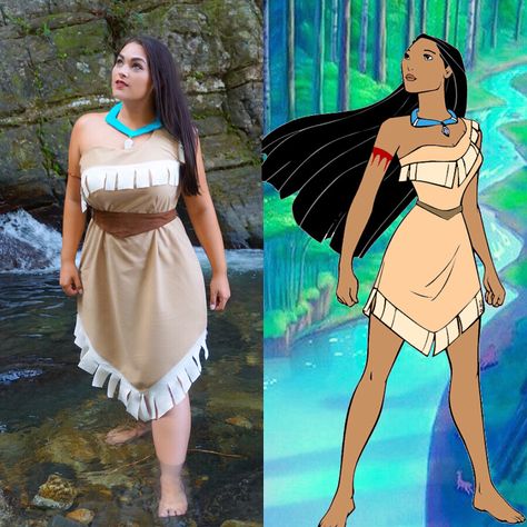 Inspiration & Accessories: DIY Pocahontas Halloween Costume Idea Pocahontas Diy Costume, Halloween Costumes Pocahontas, Diy Pocahontas Halloween Costume, Costumes Starting With P, Pocahontas Outfit Ideas, Pocahontas Inspired Outfits, Diy Pocahontas, Pocahontas Halloween Costume, Pocahontas Halloween