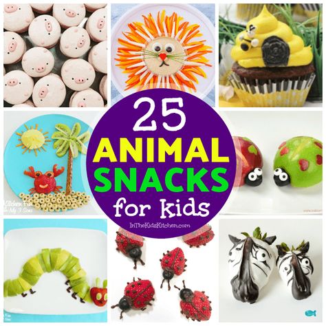 Whether it's making snack time fun or creating a wow-worthy party spread, little eaters are guaranteed to go wild over kids snacks that look like animals! Snacks That Look Like Animals, Rainforest Snacks For Kids, Jungle Snacks For Kids, Jungle Snacks, Animal Party Food, Piggy Cupcakes, Safari Snacks, Baby Wild Animals, Chocolate Butterflies