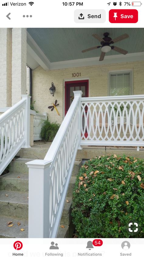 Full Wrap Around Porch, Garden Pavillion, Porch Railing Designs, Front Porch Railings, Porch Kits, Front Yard Decor, Boat Docks, Building A Porch, Balcony Railing Design