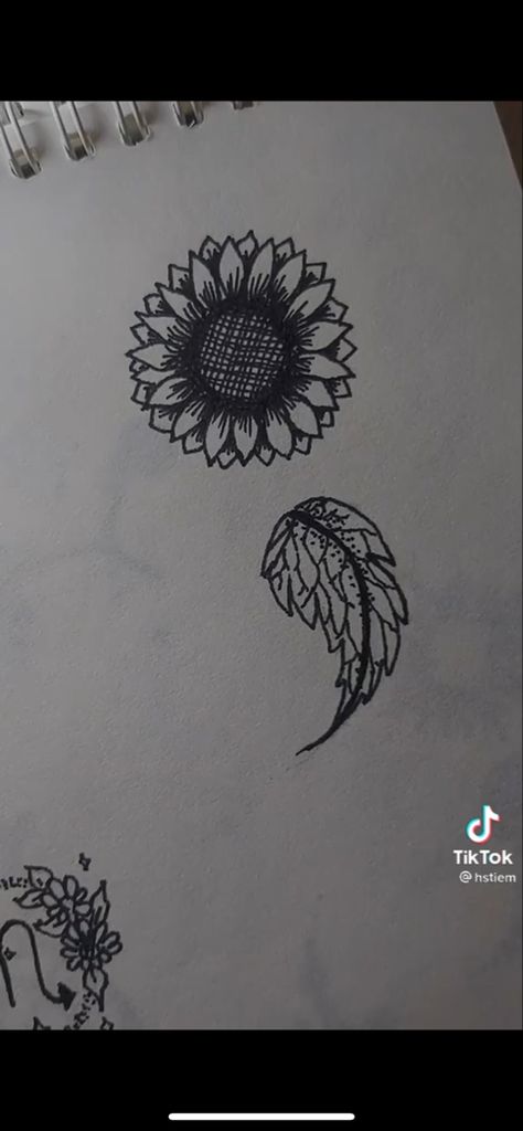 Sunflower And Semicolon Tattoo, Creative Semi Colon Tattoos For Women, Floral Semi-colon Tattoo Ideas, Dragonfly Semicolon Tattoo, Sunflower Semi Colon Tattoo, Sunflower Semi Colon, Semi-colon Tattoo Unique, Flower And Semicolon Tattoo, Dahlia Tattoo