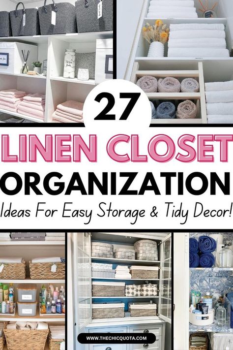 linen closet organization Linen Closet Ideas, Linen Closet Organization Ideas, Linen Closet Design, Linen Closet Shelves, Linen Closet Makeover, Small Linen Closets, Bathroom Linen Closet, Linen Closet Storage, Closet Organization Ideas