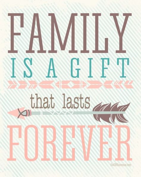 Free Printable: Family is a gifts that lasts forever. More colors available at the36thavenue.com Free Family Printables, Words Family, Quotes Memories, Sibling Quotes, Quotes Work, Rain Quotes, Quotes Christmas, Quotes Family, Families Are Forever