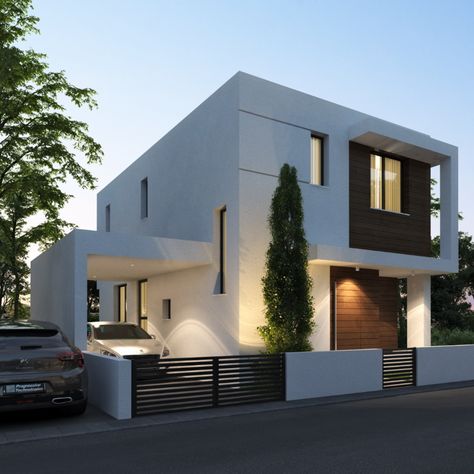 8 NEW VILLAS - FRENAROS - CYPRUS Cyprus Villa, Cyprus House, Nicosia Cyprus, Small Villa, North Cyprus, Modern Small House Design, Outside Design, House Outside, House Outside Design