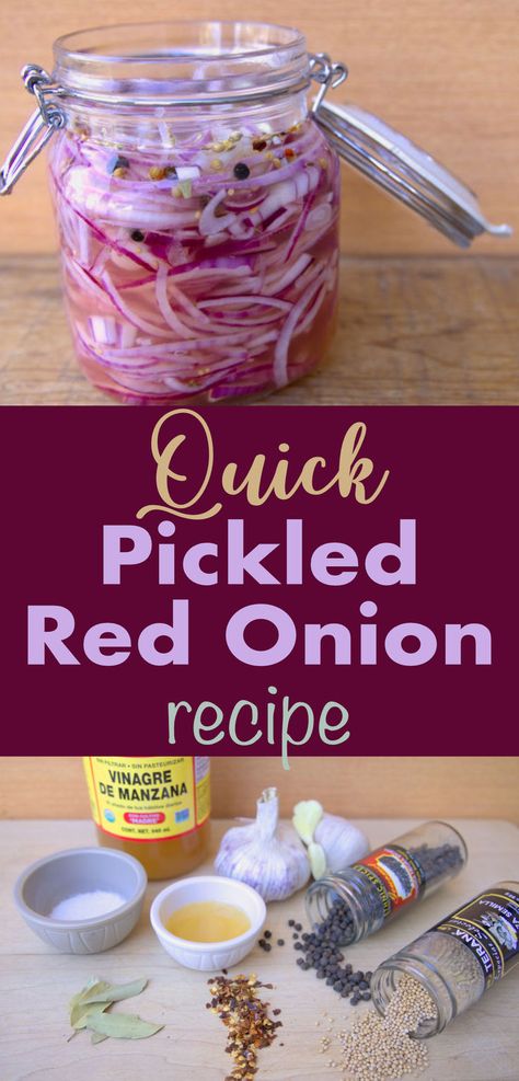 A quick, flavorful pickled red onion recipe Onions For Tacos, Pickled Red Onion Recipe, Pickled Red Onion, Red Onion Recipes, Quick Pickled Red Onions, How To Make Pickles, Quick Pickled Onions, Storing Vegetables, Quick Pickled