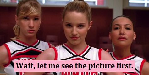 No, take another one. Unholy Trinity Glee, Glee Cheerios, Glee Aesthetic, Glee Santana And Brittany, Brittana Glee, Santana And Brittany, Glee Santana, Lucy Quinn, Brittany And Santana