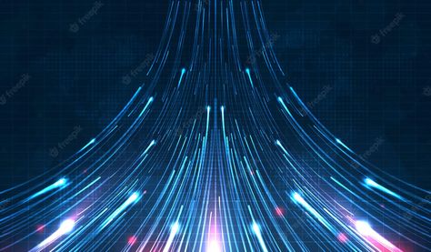 Premium Vector | Blue light streak fiber optic speed line futuristic background for 5g or 6g technology wireless data Light Speed, Internet Network, Futuristic Background, Waves Line, Fibre Optics, High Speed Internet, Iphone Wallpaper Themes, Technology Background, Dark Blue Background