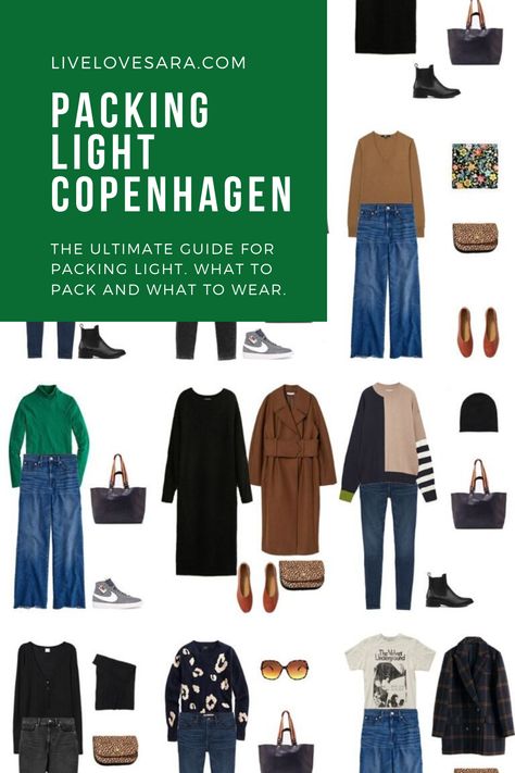 What To Wear In Copenhagen, Copenhagen Packing List, Sweden Outfit, Scandinavian Fashion Women, Travel Capsule Wardrobe Spring, Spring Packing List, Copenhagen Outfit, Packing List Spring, Sweden Clothing