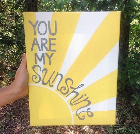 You are my #Sunshine #Canvas #Painting Simple Romantic Painting Ideas, Things To Paint Your Mom, Painting Ideas For Friends Birthday, Easy Painting For Kids, Scrap Books, Door Signs Diy, Canvas Diy, Flowers Tutorial, Cute Canvas Paintings