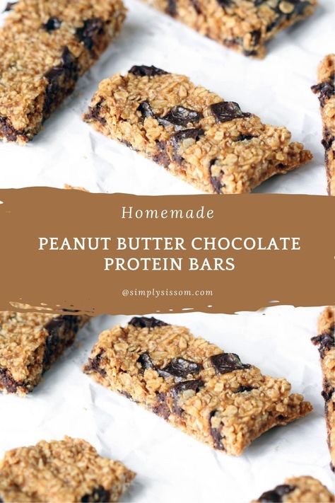 Homemade Peanut Butter Protein Bars are a healthy breakfast or easy snack. DIY protein bars are budget friendly too! Homemade Protein Bar, Protein Bars With Protein Powder, Protein Peanut Butter Bars, Protein Bars Homemade Healthy, Homemade Peanut Butter Protein Bars, Diy Granola Bars, Easy Protein Bars, Protein Breakfast Bars, Diy Protein Bars