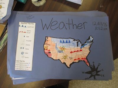 Weather Prediction Maps Weather Unit Study, Predicting Activities, Weather Projects, Weather Unit, Weather Predictions, Map Projects, Map Activities, 4th Grade Science, Wild Weather