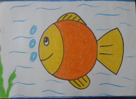 This is a basic fish drawing. You need a small sized plate to make its body🐠 Art Kits For Kids, Fish Drawing, Fish Crafts, Fish Drawings, Art Kits, Art Drawings For Kids, Circle Shape, Art Drawings, Fish