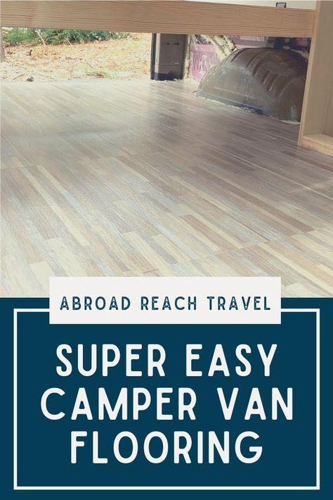 Van Flooring, Van Inspiration, Camper Flooring, Rv Motorhomes, Build A Camper Van, Floating Floor, Van Ideas, Build A Camper, Vinyl Tile Flooring