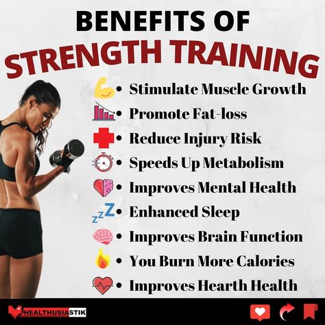 🇧🇬 Kris Georgiev on Instagram: “🤔WHY STRENGTH TRAINING❗️ ✅ FOLLOW @healthusiastik FOR MORE WEIGHT LOSS AND DIET HACKS⁠ • Strength training — also known as weight or…” Exercise Recovery, Diet Hacks, Body Board, Benefits Of Strength Training, Workout Challenges, Revenge Body, Speed Up Metabolism, Improve Brain Function, Exam Prep