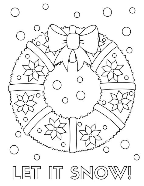 Celebrate the holidays with these free printable Christmas coloring pages for kids. You will find cute kids coloring pages with Christmas themes that feature Santa, snowmen, Christmas wreaths, gingerbread men, Christian themes like the nativity scene, and much more! Whether you are looking for kids coloring pages for younger children like toddlers or preschoolers, teenagers, there are tons of Christmas coloring sheets for everyone. Christmas Ornament Coloring Page, Christmas Wreath Clipart, Free Christmas Coloring Pages, Christmas Coloring Sheets, Printable Christmas Coloring Pages, Easy Coloring Pages, Free Christmas Printables, Christmas Coloring, Cute Coloring Pages