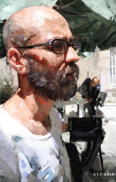 Portrait of a friend. , Ali Kiani Amin on ArtStation at https://www.artstation.com/artwork/rDlnm L'art Du Portrait, Digital Painting Portrait, 얼굴 그리기, Painting People, 수채화 그림, Oil Painting Portrait, Arte Inspo, Creative Portraits, Anatomy Art