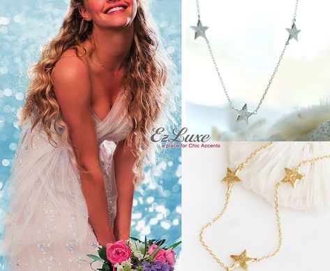 Mamma Mia 3 Star Necklace, wedding three stars Three Star, Mia 3, 18th Birthday, Star Necklace, Spring Collection, Happy New Year, Chains Necklace, Gold Color, Beaded Necklace