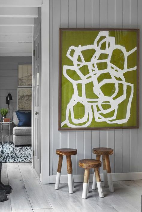 Entryways with Impressive Artwork Julian Chichester, Statement Artwork, Serena Lily, Rustic Retreat, Dip Dyed, Chichester, Modern Artwork, Modern Painting, Art Decoration