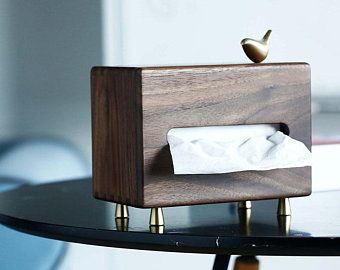 Handmade Wooden Craft by SpringvalleyWoodmac on Etsy Paper Napkin Holders, Wooden Kitchenware, Bathroom Counter Decor, Paper Organizer, Luxury Decoration, Counter Decor, Living Room Organization, Tissue Box Holder, Interior Design Photos