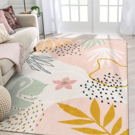 Soft Nursery, Bedroom Throw, Large Living Room Rugs, Pink Carpet, Rugs For Bedroom, Printed Carpet, 4x6 Area Rugs, 5x7 Area Rug, Boho Area Rug