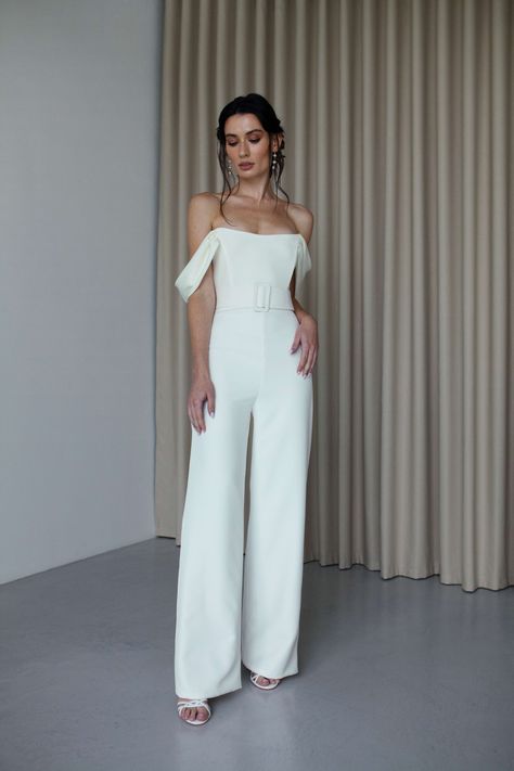 Reev Bridal - Modern wedding dresses, minimalist jumpsuits, capes and separates. Online bridal brand shop Wedding Reception Pantsuit, Reception Jumpsuit Brides, Wedding Reception Jumpsuit For Bride, Bridal Pantsuit Brides, Jumpsuit For Bride, Rosalie Name, Bridal Jumpsuit The Bride, Wedding Pantsuit The Bride, Reception Jumpsuit