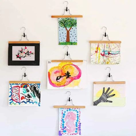 7 Clever (and Easy!) Ways to Display Kids' Art | Kate Decorates Decoration Creche, Kids Art Galleries, Art Display Kids, Kids Artwork, Artwork Display, How To Set Up, Childrens Art, Kids Playroom, Kids Art