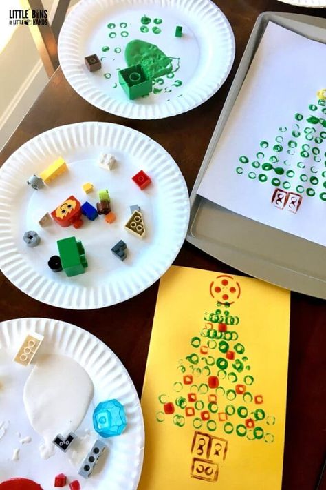 LEGO Christmas Cards for Kids To Make - Little Bins for Little Hands Cards For Kids To Make, Christmas Cards For Kids, Lego Card, Lego Print, Lego Christmas, Stamped Christmas Cards, Print Christmas Card, Christmas Cards Kids, Kid Projects