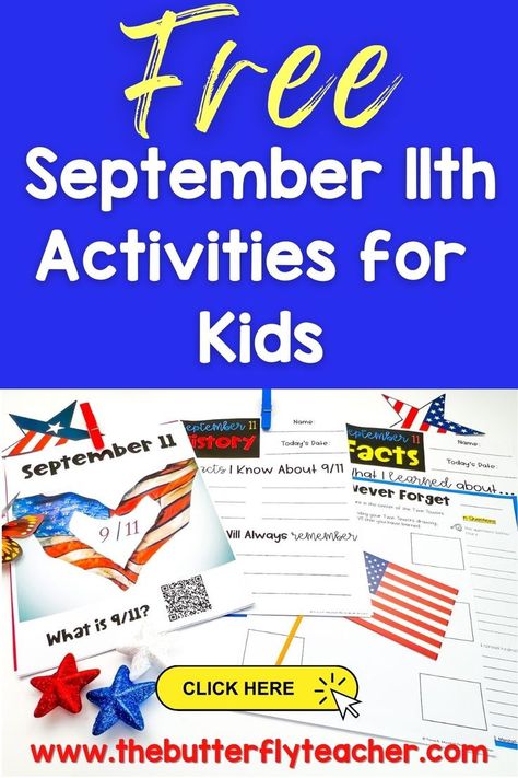 Sept 11th Activities For Kids, September School Activities, Free Graphic Organizers, Teaching Hacks, 5th Grade Activities, September Themes, Unit Studies Homeschool, Student Reflection, Kids Help