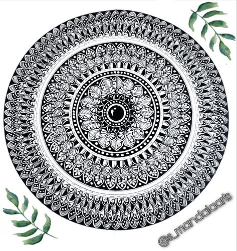 Aesthetic Zentangle, Full Page Mandala Art, Pen Mandala, Mandala Black And White, Mandala Arts, Mandala Sketch, Mandala Drawings, Mandala Book, Easy Mandala