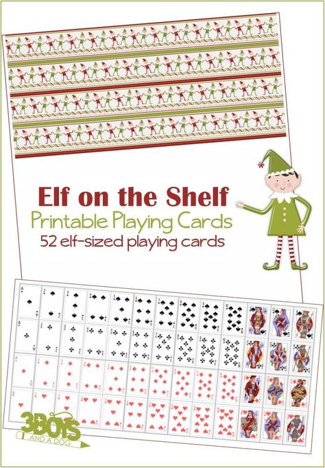 Elf on the Shelf Playing Cards https://3boysandadog.com/elf-on-the-shelf-playing-cards/?utm_campaign=coschedule&utm_source=pinterest&utm_medium=3%20Boys%20and%20a%20Dog&utm_content=Elf%20on%20the%20Shelf%20Playing%20Cards Elf On Shelf Printables, Printable Playing Cards, Fun Holiday Games, Kindness Elves, Elf On Shelf, Elf Names, Awesome Elf On The Shelf Ideas, Elf Antics, Elf Fun