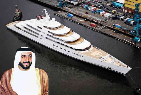 Azzam Yacht, Sheikh Khalifa Bin Zayed, Most Expensive Yacht, Dubai Prince, Yacht Aesthetic, Expedition Yachts, Luxury Private Jets, Yacht Interior, Yacht Life