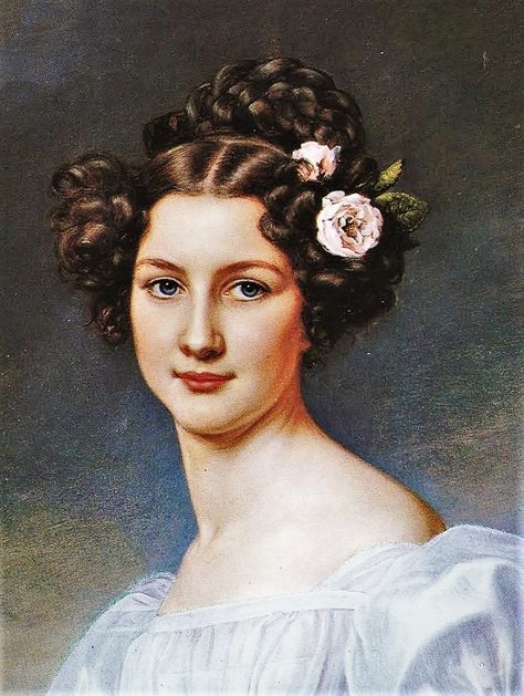 1830 Hairstyles, 1820s Hairstyles, 1830s Hairstyles, Royal Portraits Painting, 19th Century Hair, 1830s Dress, Hair History, 1830s Fashion, Victorian Hair