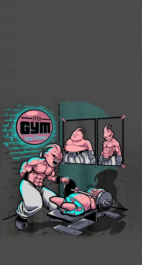 maGYM Bøø f¡†ness en 2022 | Fondos de comic, Diseño grafico, Caricaturas Gym Character Design, Boxing Wallpaper Iphone, Gym Cartoon Art, Gym Anime, Gym Motivation Wallpaper, Majin Boo, Gym Wallpaper, Gym Art, Dragon Ball Super Artwork