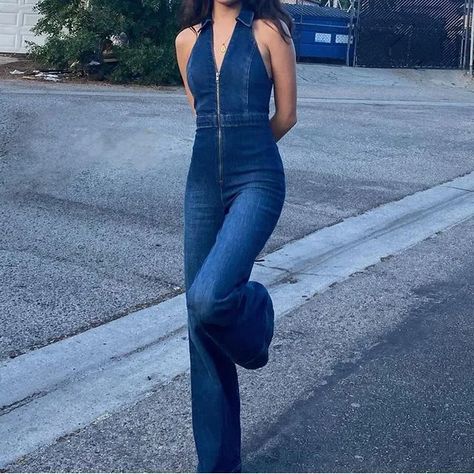 Stile Pin Up, 70s Jumpsuit, Trendy Jumpsuit, Fest Outfits, 70s Inspired Fashion, Looks Country, Jeans Overall, 70s Outfits, Overall Jumpsuit