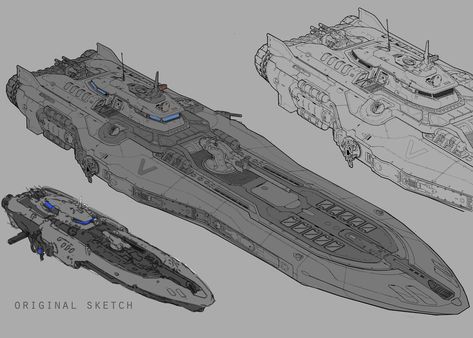 ArtStation - USS Shepard, Bryan Flynn Sci Fi Gunship, Warship Concept Art, Warship Concept, Exploration Ship, Scifi Spaceship, Space Warship, Sci Fi Spaceship, Space Warfare, Space Fleet