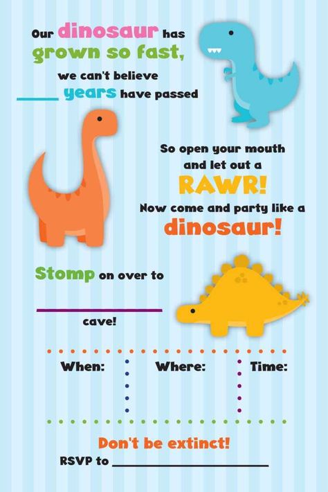 Rawr! FREE Dinosaur Birthday Party Printables | My Silly Squirts Dinosaur Birthday Party Invitations Free, Make Wedding Invitations, Dinosaur Party Invitations, Dinosaur Birthday Party Invitations, Dinosaur Birthday Party Decorations, Dinosaur Invitations, Dinosaur Themed Birthday Party, Dinosaur Birthday Invitations, Birthday Party Printables