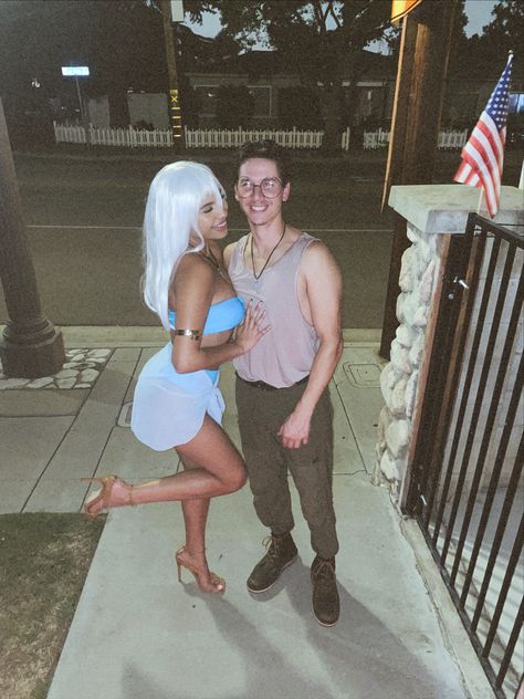 Princess Kida And Milo Costume, Atlantis Halloween Costume Couple, Milo And Kida Costume, Atlantis Couple Costume, Milo And Kida Atlantis Costume, Atlantis Halloween Costume, Mixed Couple Halloween Costumes, Kida Atlantis Costume, Milo And Kida Atlantis