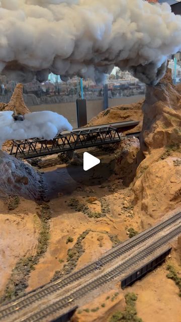 Garret Hauser on Instagram: "A set of three fantasy Black Widows pulling a Southern Pacific passenger train passes the leading edge of a thunderstorm on the Sun n Sand N Scale train layout in Scottsdale AZ. 

#train #trains #passengertrain #nscale #modeltrains #trainlayout #ilovetrains #customtrains #nscalemodeltrains #railroad #southernpacificrailroad #reels #instagram #facebook #meta #reelsinsta #facebookreels" Z Scale Trains, Scale Model Architecture, Lionel Trains Layout, N Scale Train Layout, Black Widows, Ho Train Layouts, N Scale Model Trains, Trains For Sale, Model Architecture